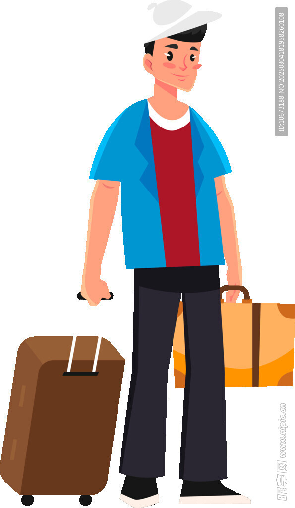 旅行男子手提行李箱