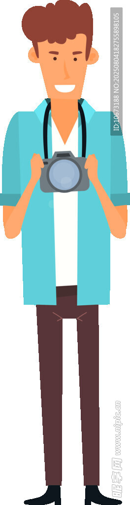 穿蓝制服的帅气卡通医生
