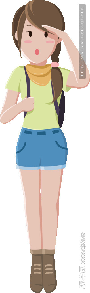 背着书包的可爱少女