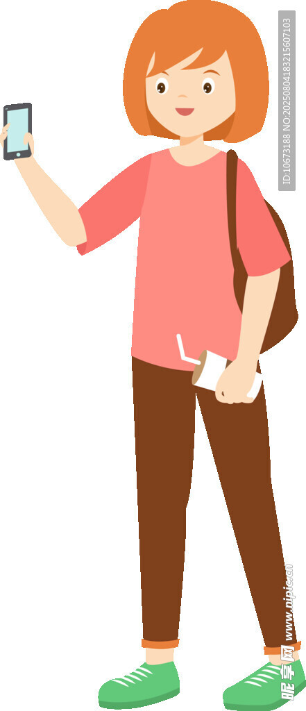 女孩手持手机展示