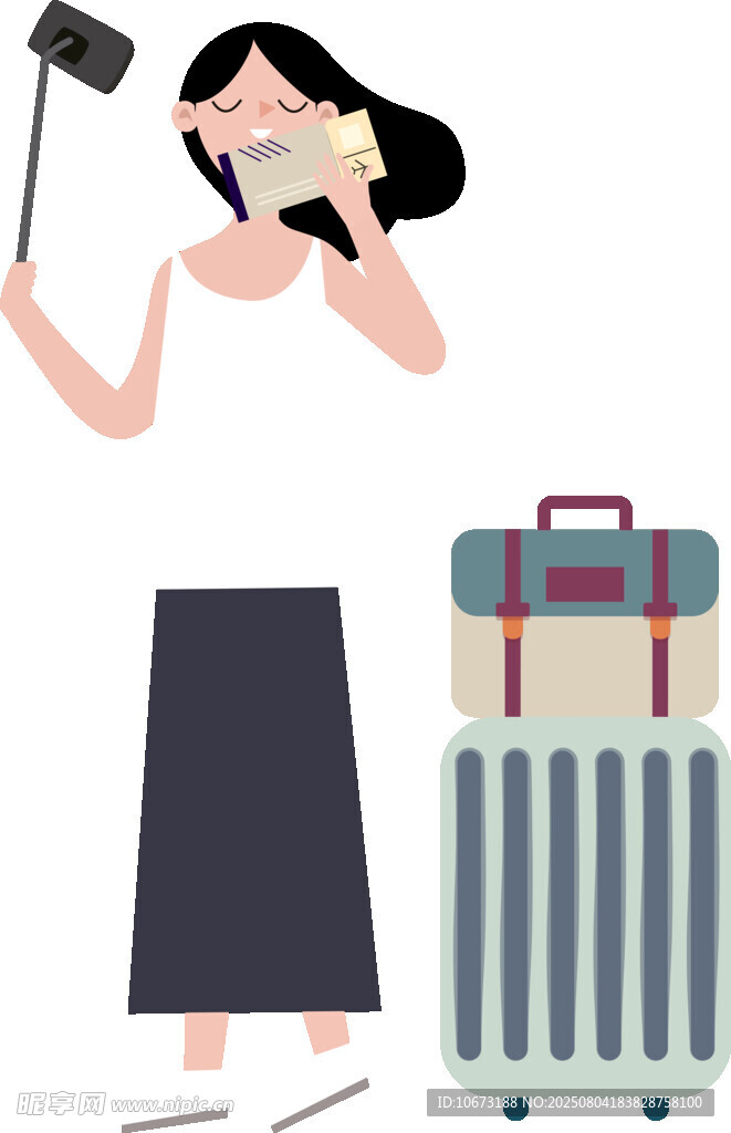 女子手持相机准备旅行