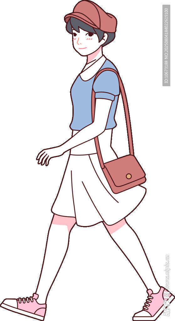 时尚女孩街头漫步