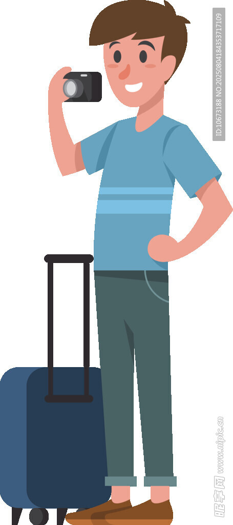 男子手持相机准备开启旅程