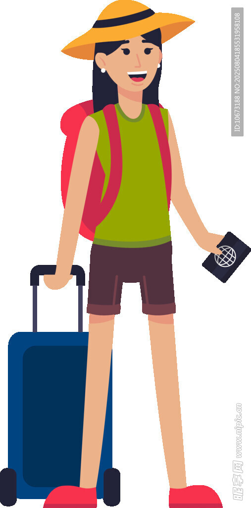 女孩准备开启旅行