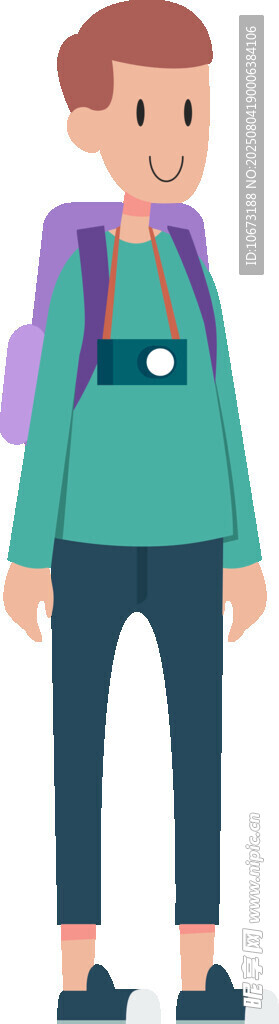 卡通风格的站立人物形象