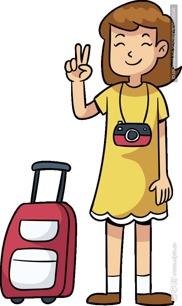 女孩准备开启旅行