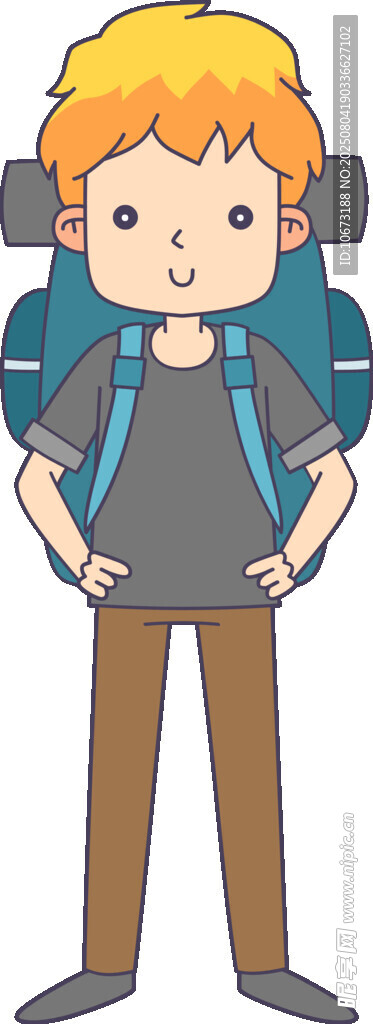 背着书包的小男孩
