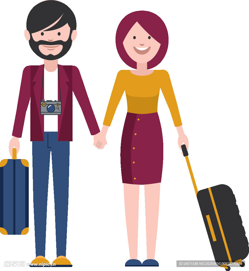情侣携手开启旅行之旅