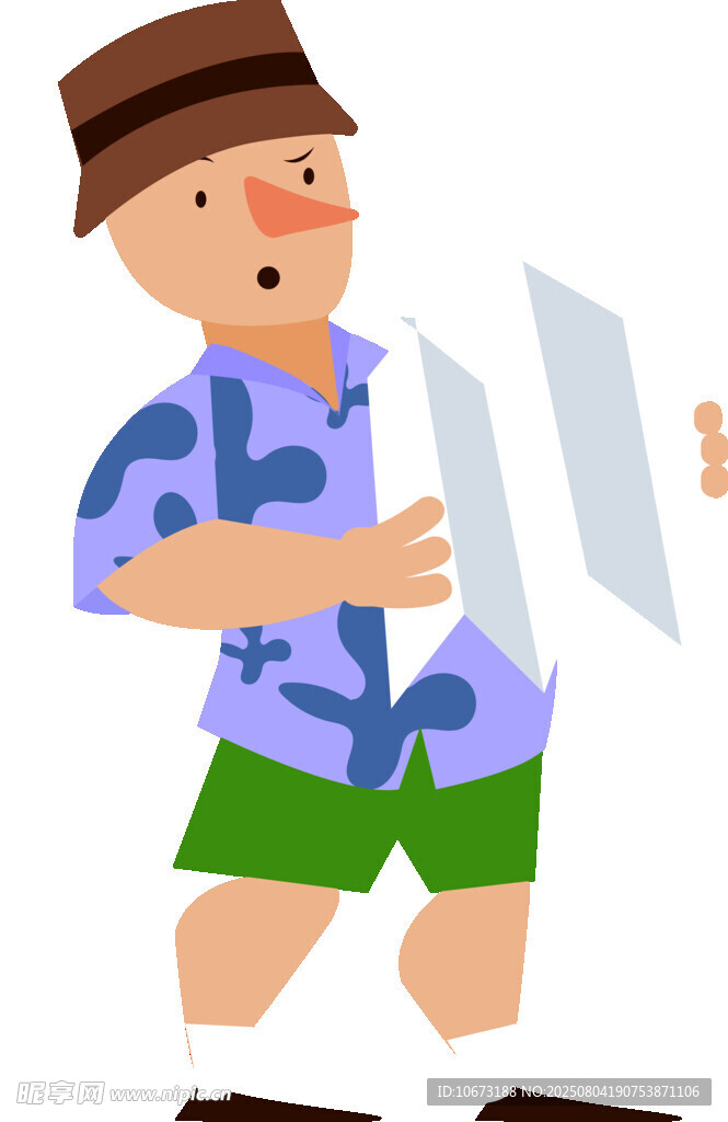 男子手持纸张惊讶表情