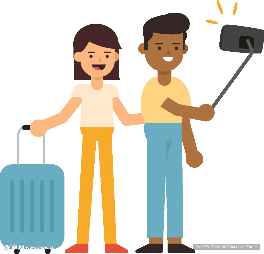 情侣旅行自拍留念