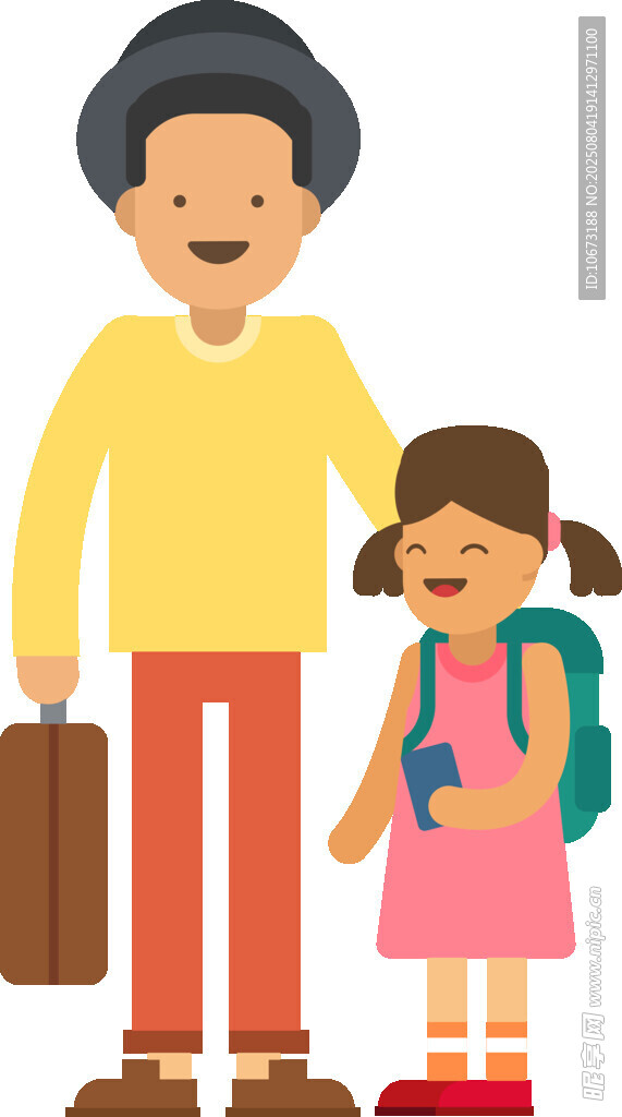 爷爷送孙女上学
