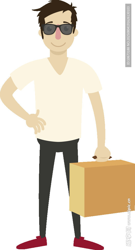 时尚男子手提复古行李箱