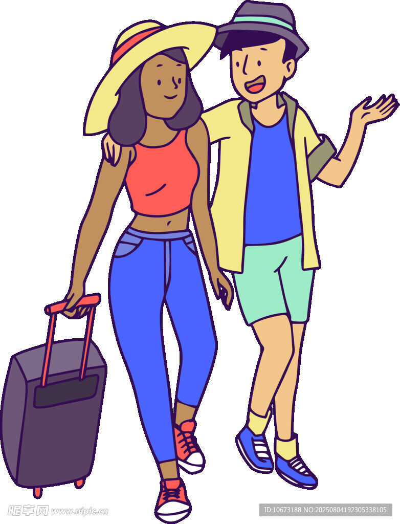 情侣快乐开启旅行之旅