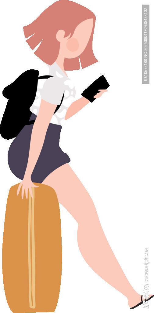 女孩坐行李箱手持书本