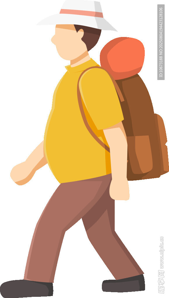 背着行囊的徒步旅行者
