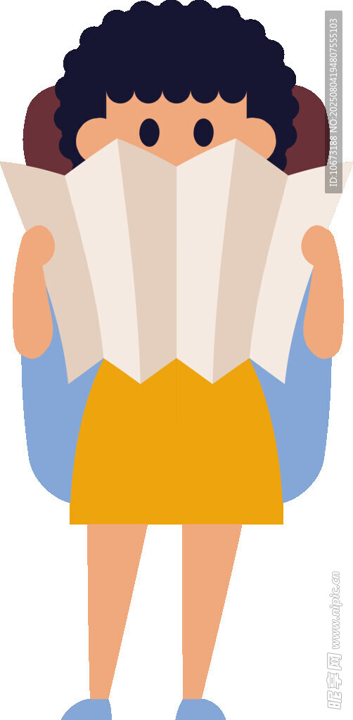 背着书包的折纸孩童