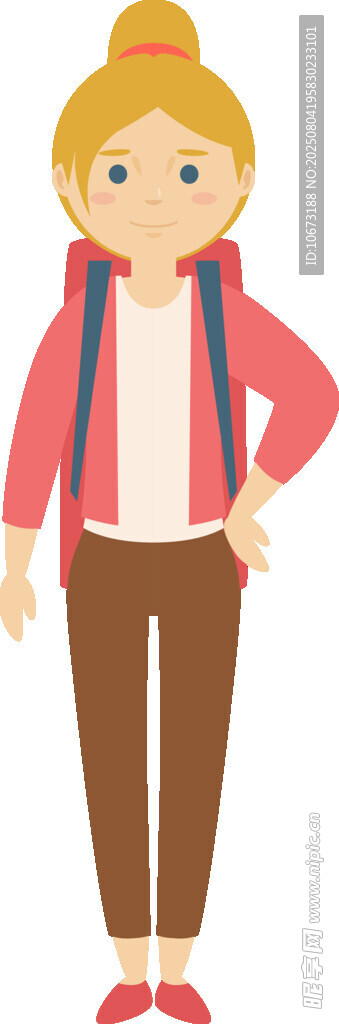 背着书包的可爱女孩