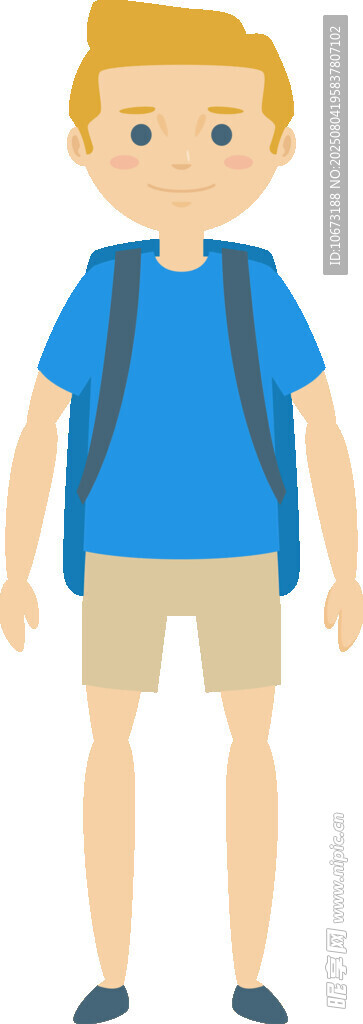 背着书包的小男孩