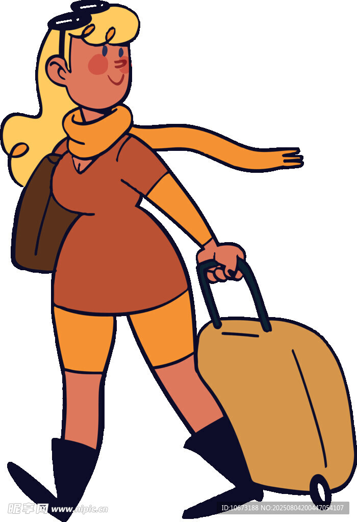 旅行中的时尚女性