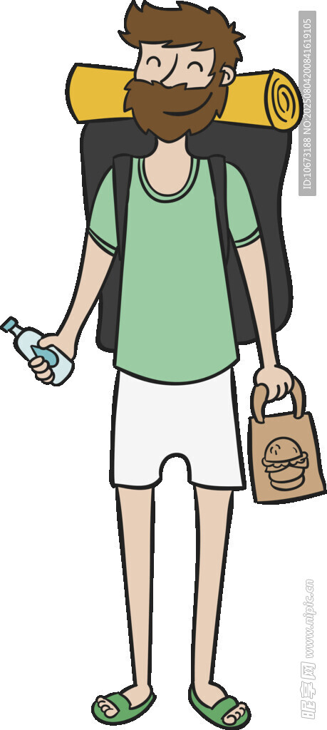 背着行囊的户外旅行男子