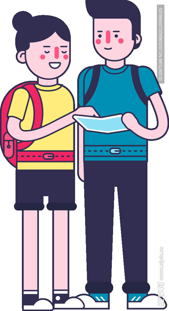 校园中的青春男女同学