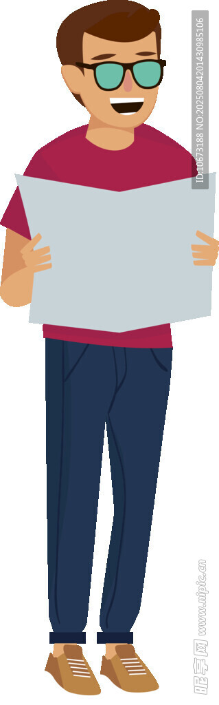手持纸张的时尚男士