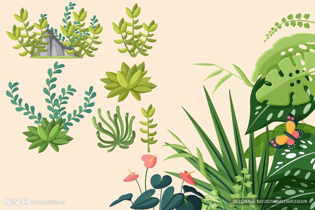 清新绿植插画