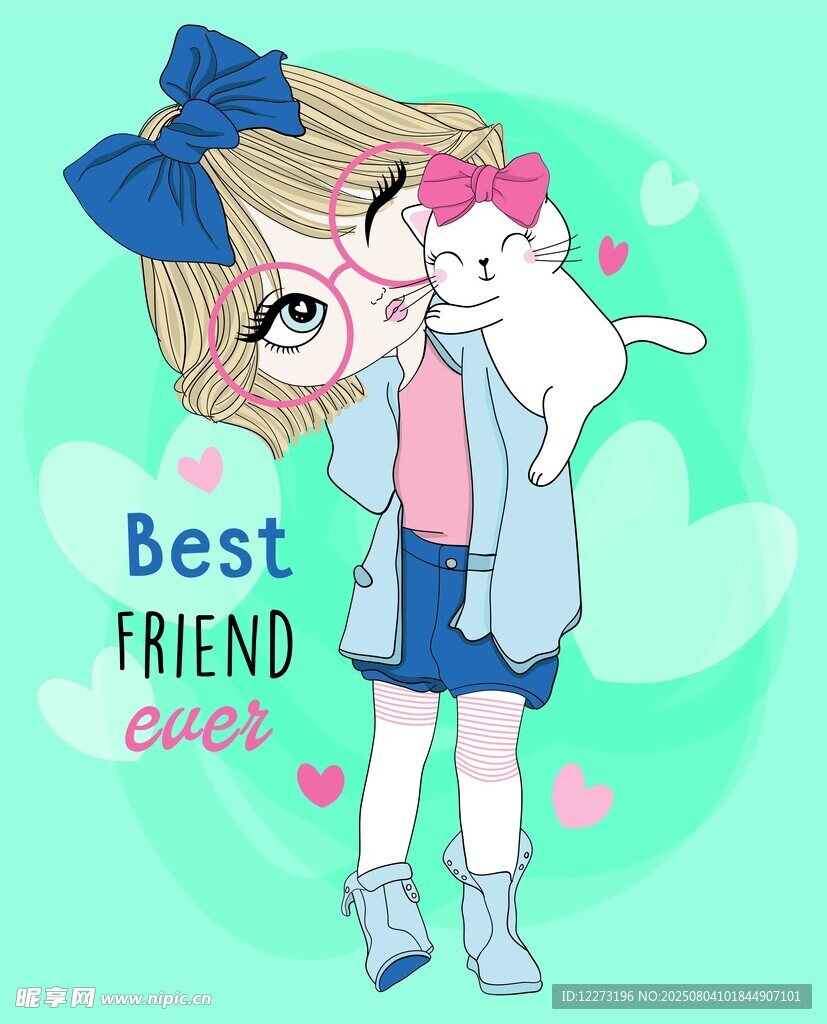 女孩与猫咪的温馨瞬间