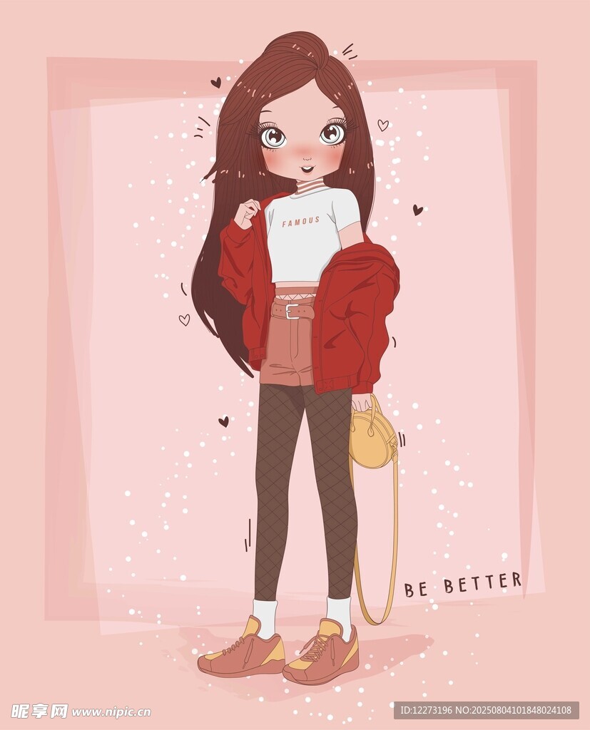 可爱少女插画 