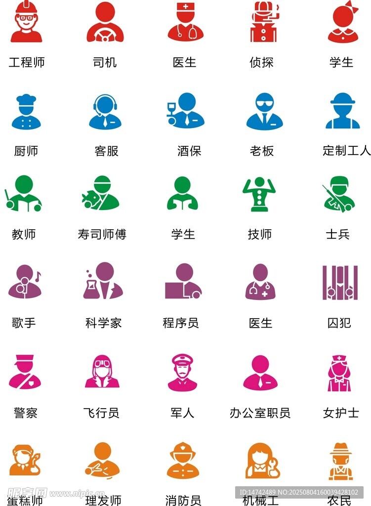 各种职业人物图标