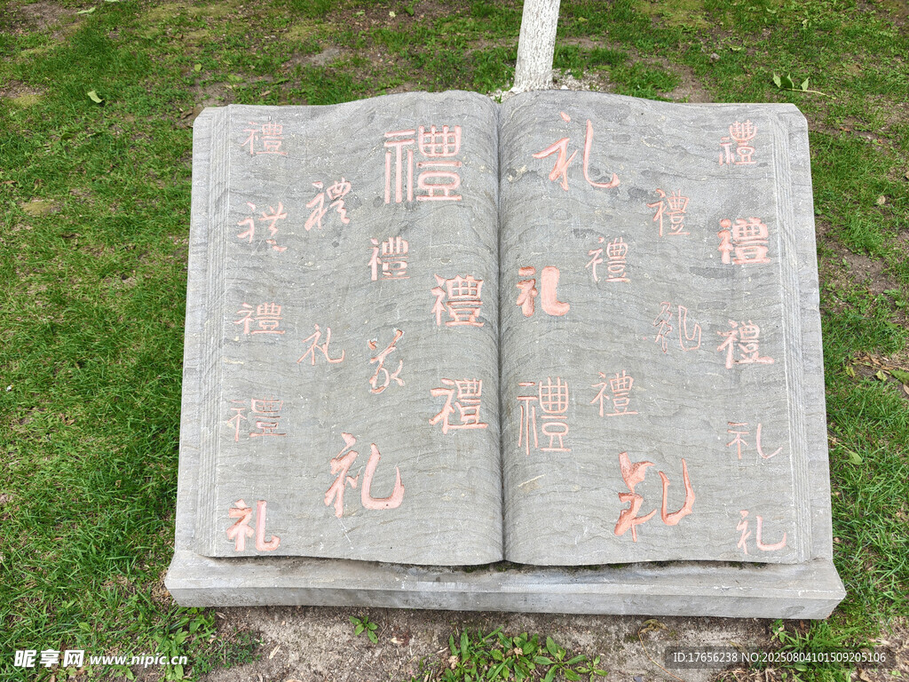 草地上翻开的古老书籍