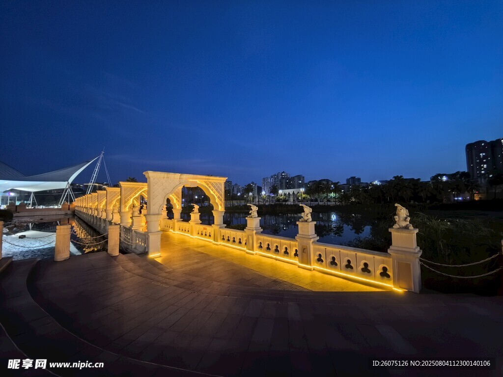 夜幕下的桥梁景观