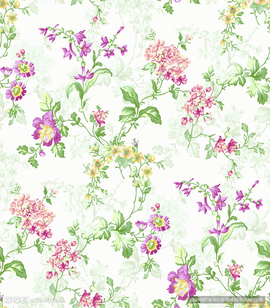 清新花卉图案纹理背景