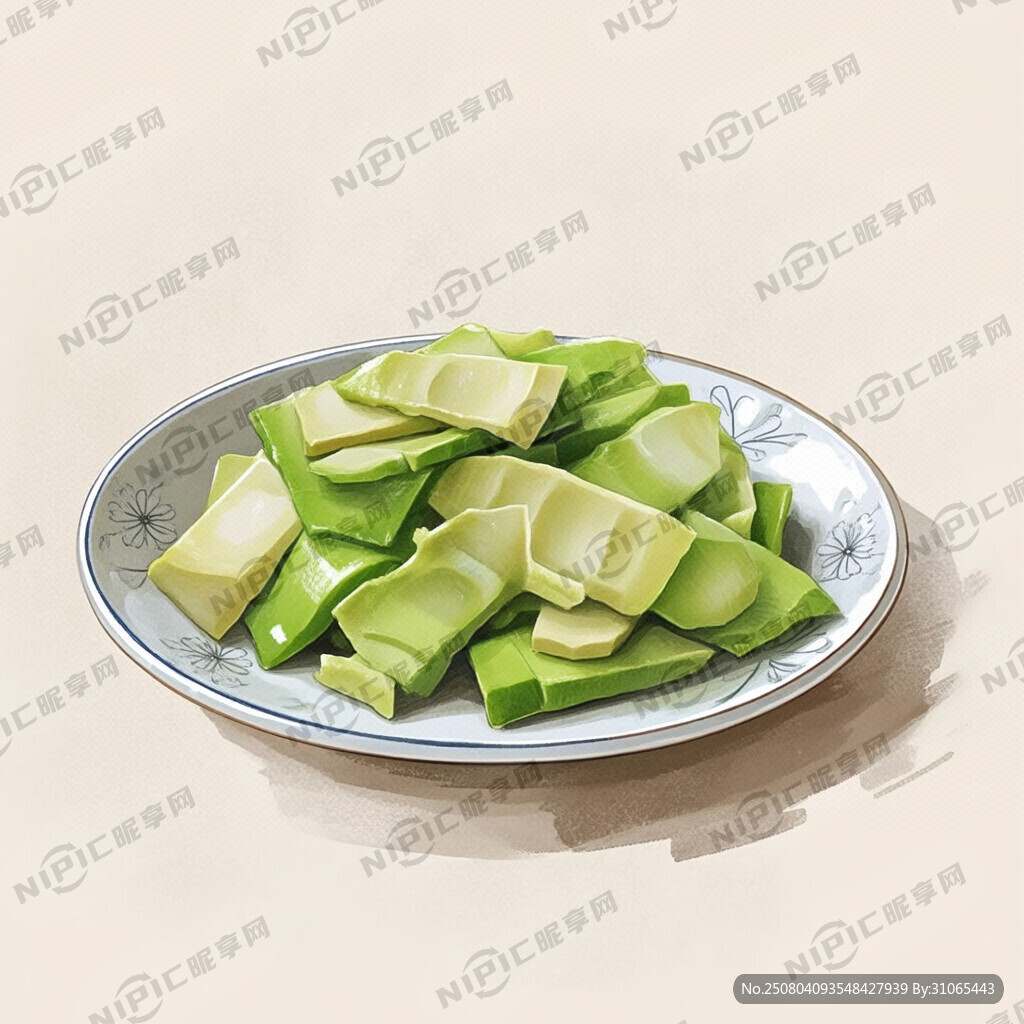 一盘笋片插画图