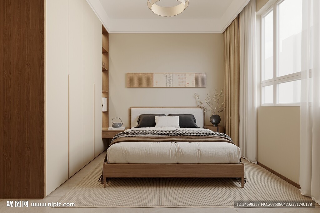 宋式美学卧室室内效果图