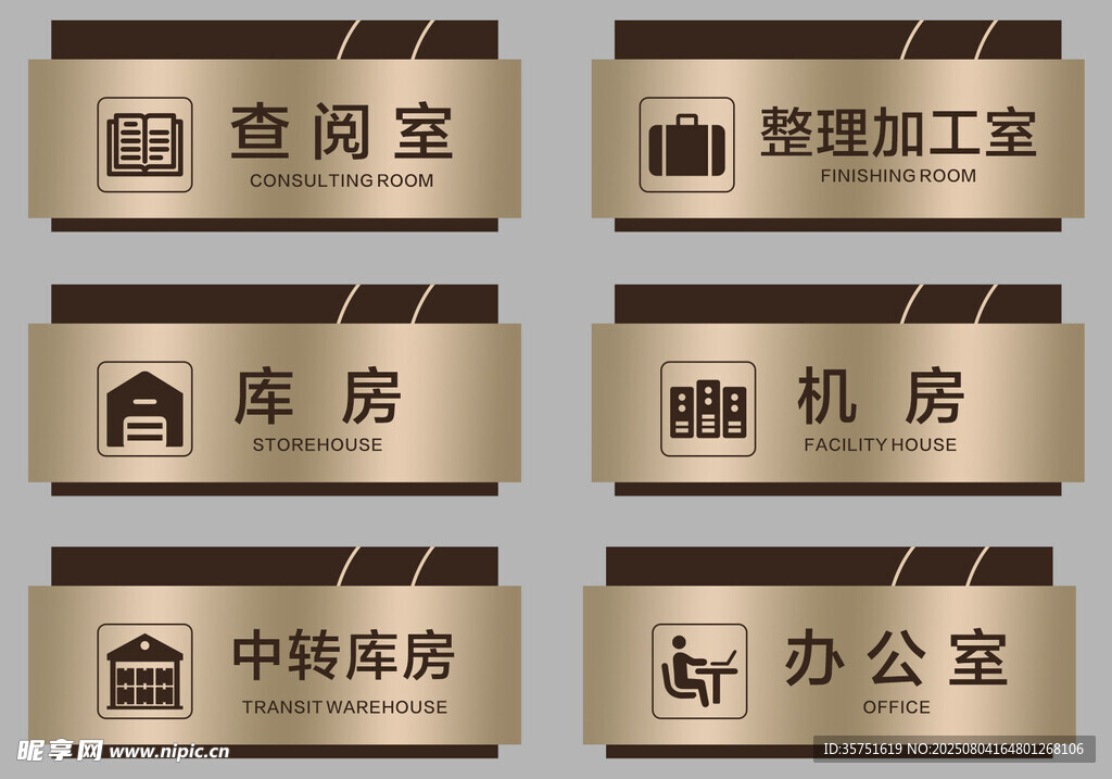 办公室科室标识牌展示