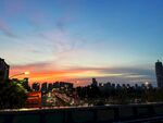 城市黄昏天际线美丽景观