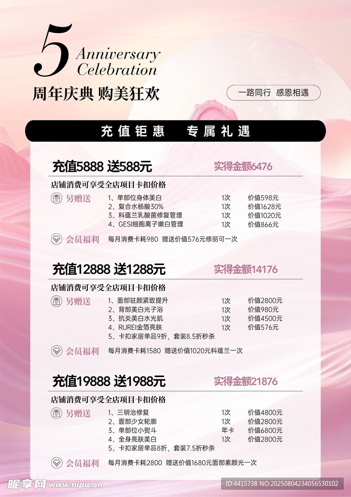 美业医美皮肤管理周年庆充值活动
