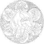 中式祥瑞鹿纹圆形图案