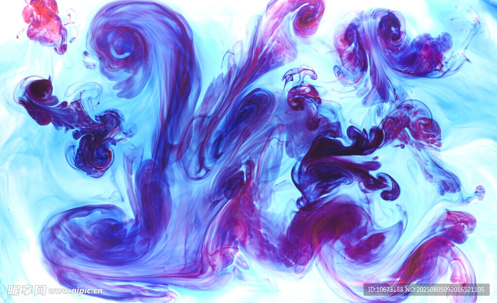 梦幻水墨色彩交融画面