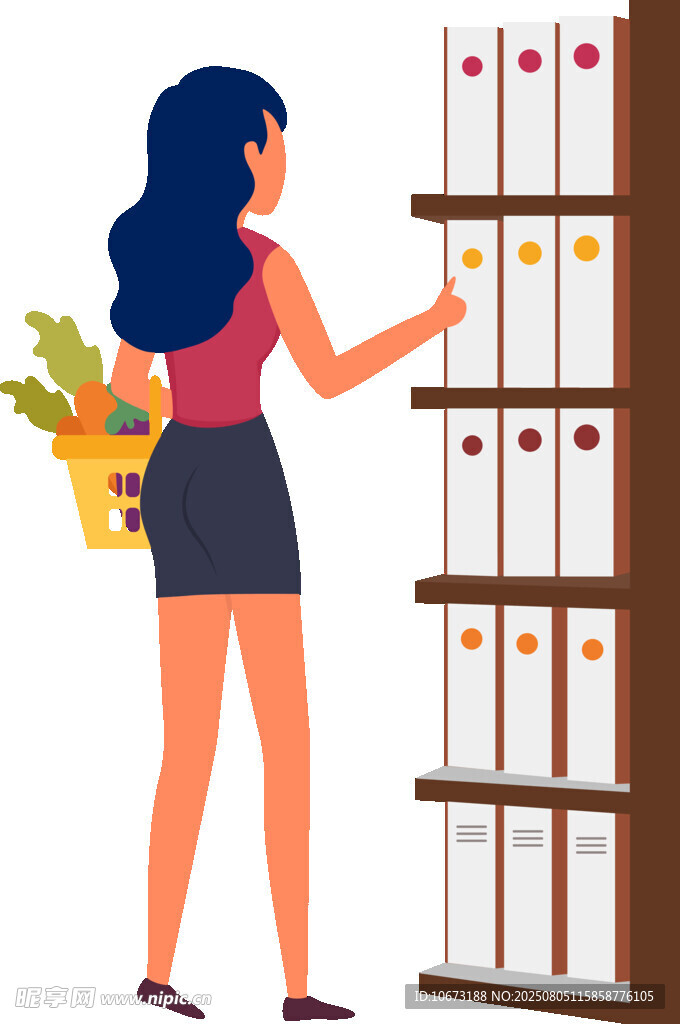 女士超市挑选商品瞬间