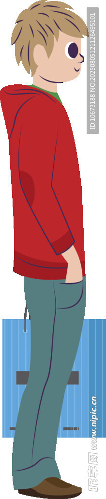 卡通风格的男孩女孩形象