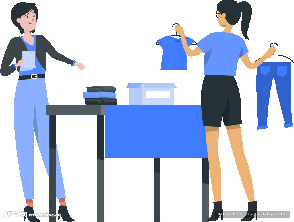 女性服装选购场景
