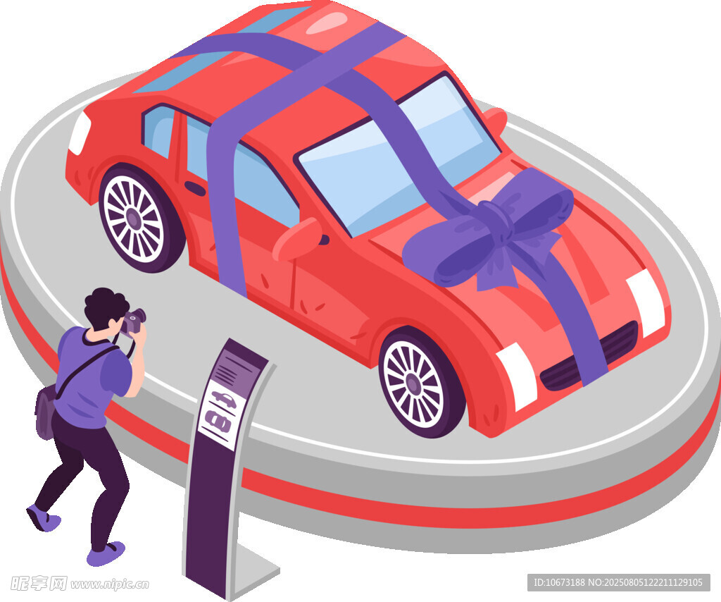 男子观察展台上的汽车