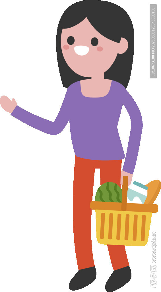 购物的女士提篮展示商品
