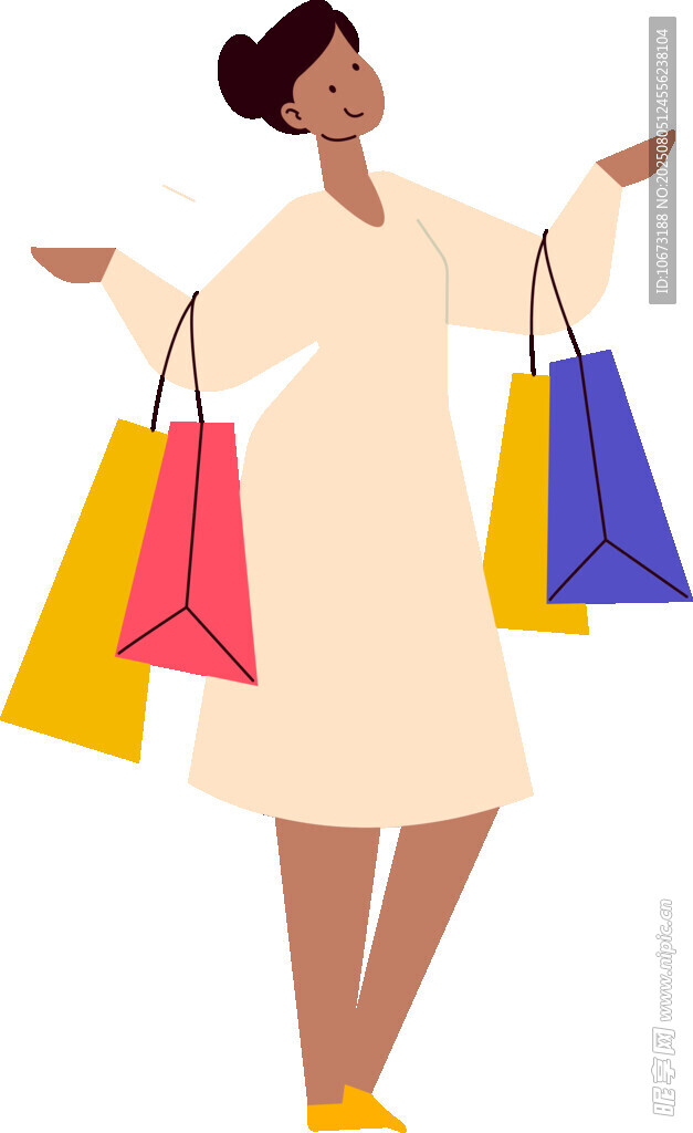 女子开心展示购物成果