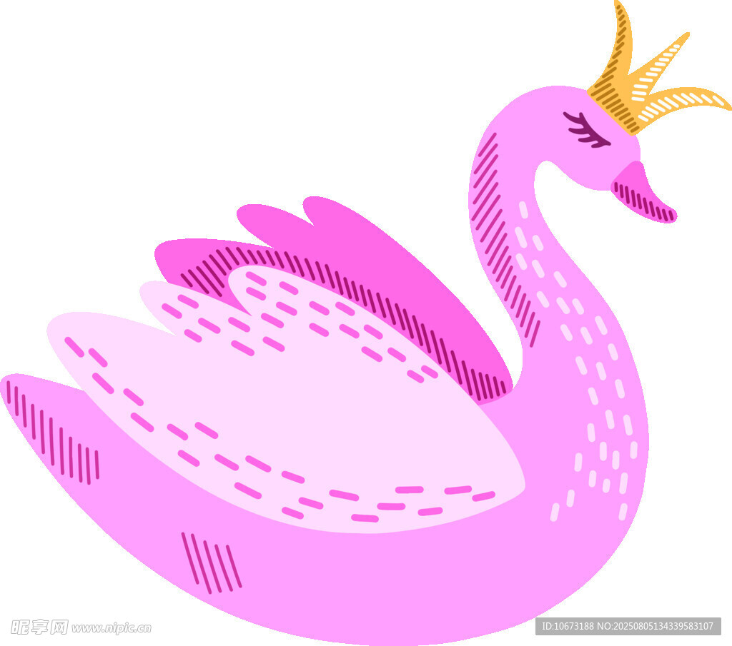 粉色天鹅插画