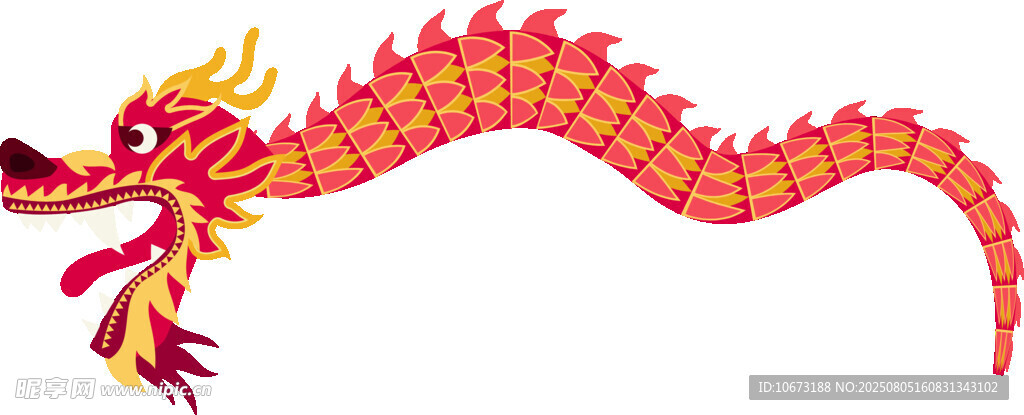 传统红色祥龙图案