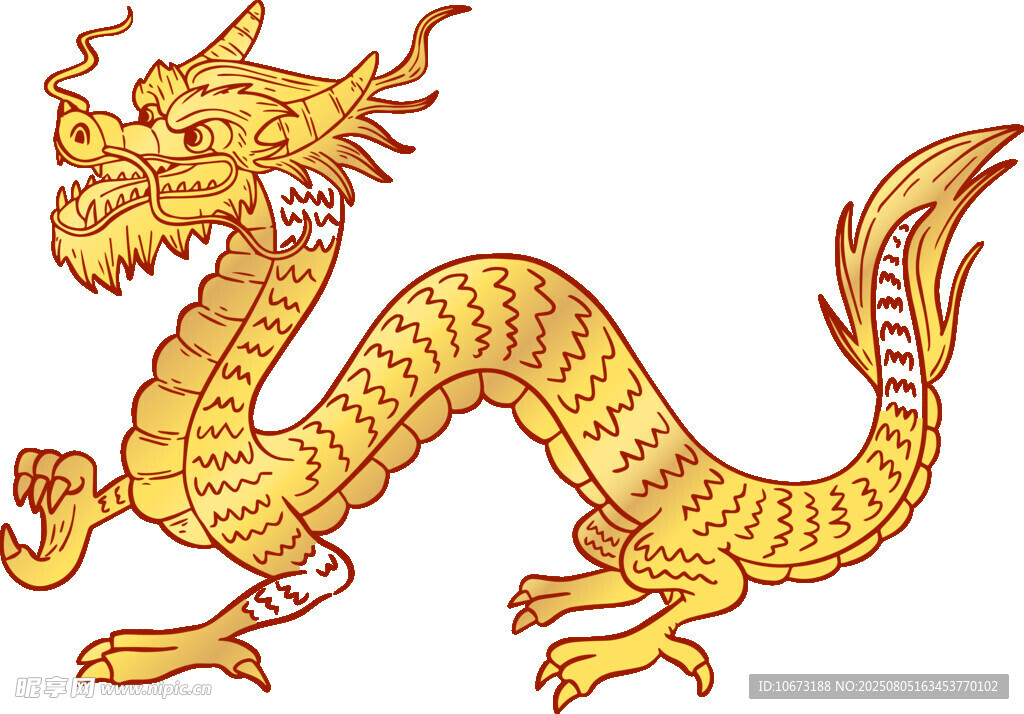 金色传统中国龙形象