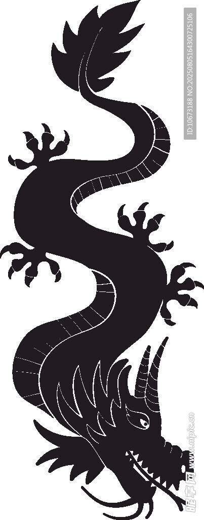 中式传统黑龙图腾图案